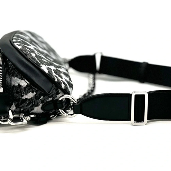 Michael Kors Medium Slater Sling Pack Chain Messenger Crossbody Bag Black Multi - Picture 10 of 11